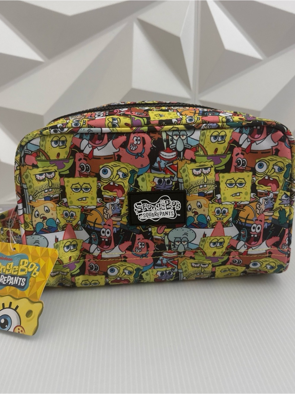 SpongeBob SquarePants Multicolor Cartoon Print Dopp Kit - Yellow, Pink, Blue